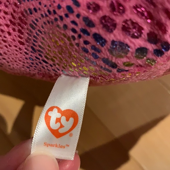 VEUC TY Sparkles Plush Pink Dolphin Glittery And Sparkly 21" Stuffed Animal Toy - Picture 7 of 14